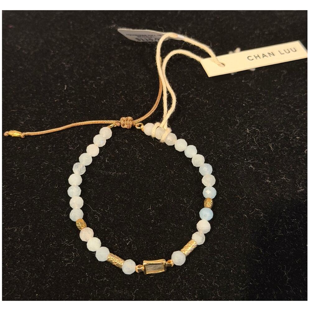 Chan Luu Aquamarine Beaded Slider  Bracelet - NWT